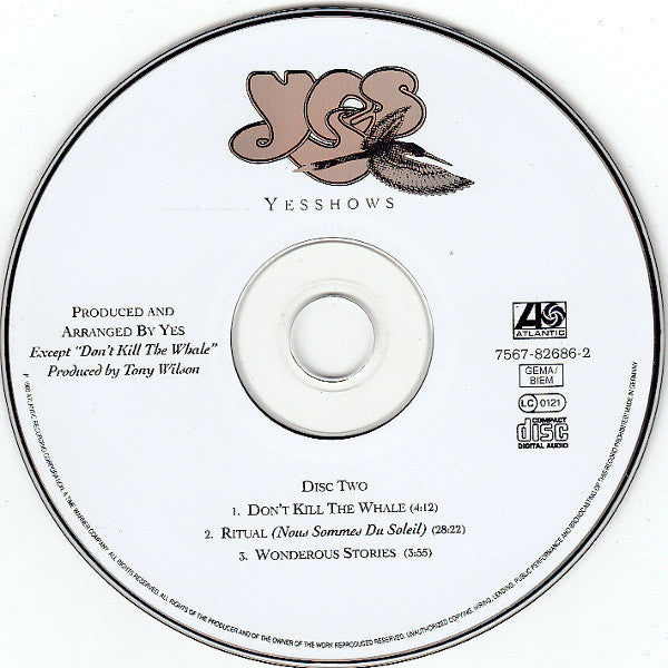 Yes : Yesshows (2xCD, Album, RE, RM)
