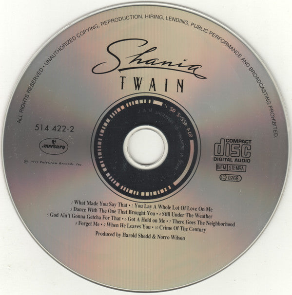 Shania Twain : Shania Twain (CD, Album, RP)