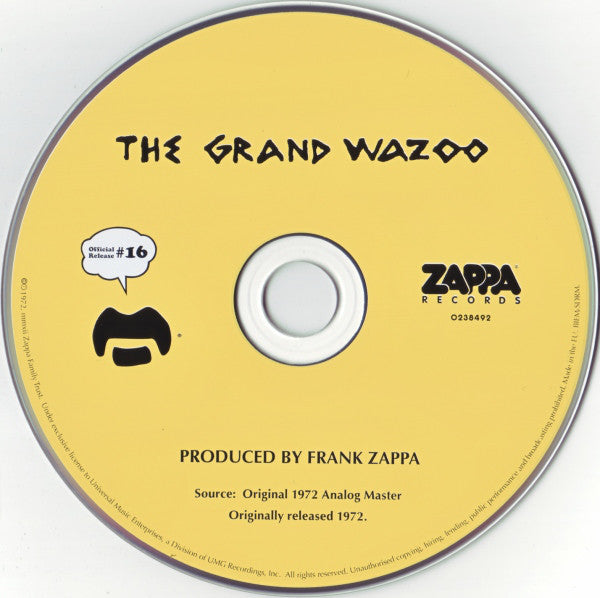 Frank Zappa : The Grand Wazoo (CD, Album, RE, RM, RP, Arv)