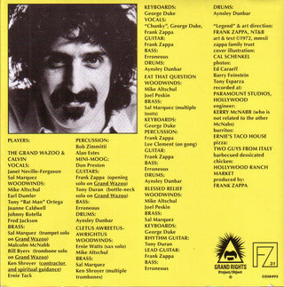 Frank Zappa : The Grand Wazoo (CD, Album, RE, RM, RP, Arv)