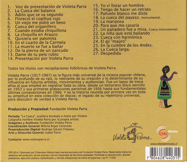 Violeta Parra : La Cueca. Disco 2 (CD, Album, RE)