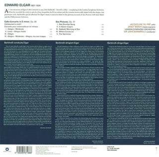 Sir Edward Elgar - Jacqueline Du Pré, Sir John Barbirolli, London Symphony Orchestra / Janet Baker : Cello Concerto / Sea Pictures (LP, RE, RM, 180)