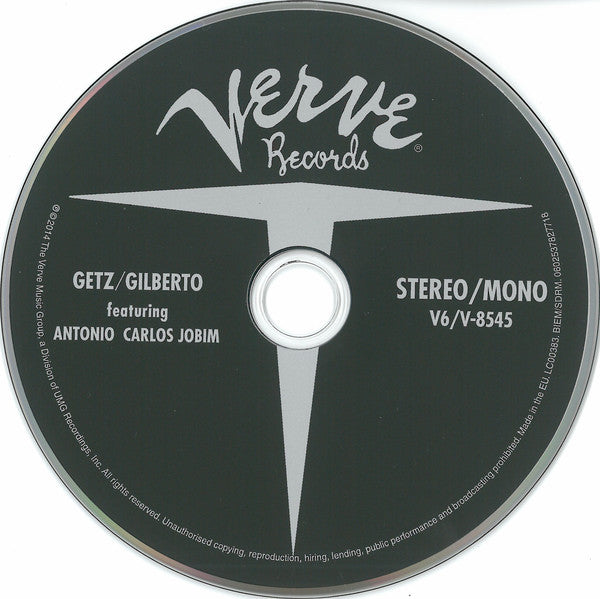 Stan Getz / João Gilberto Featuring Antonio Carlos Jobim : Getz / Gilberto (CD, Album, RE, RM, Arv)