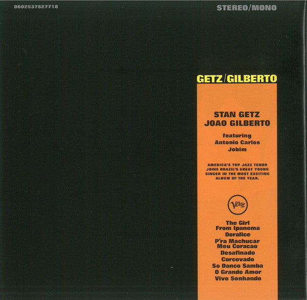 Stan Getz / João Gilberto Featuring Antonio Carlos Jobim : Getz / Gilberto (CD, Album, RE, RM, Arv)