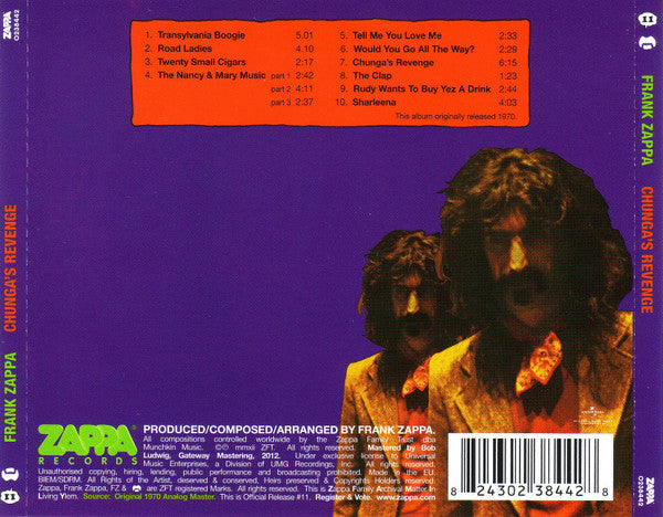 Frank Zappa : Chunga's Revenge (CD, Album, RE, RM, Arv)