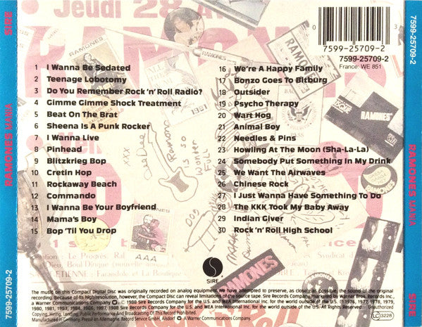 Ramones : Ramones Mania (CD, Comp, RE)