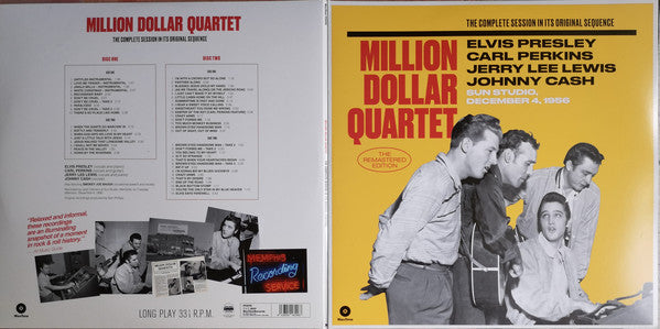 Elvis Presley, Carl Perkins, Jerry Lee Lewis, Johnny Cash : Million Dollar Quartet (The Complete Session In Its Original Sequence) (2xLP, Album, RM, 180)