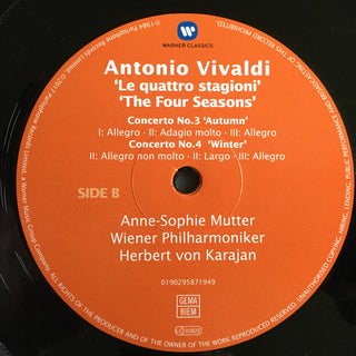 Vivaldi* - Anne-Sophie Mutter, Wiener Philharmoniker, Herbert Von Karajan : The Four Seasons / Le Quattro Stagioni / Die Vier Jahreszeiten / Les Quatre Saisons (LP, Album, RE, RM)