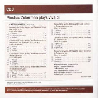 Pinchas Zukerman, Antonio Vivaldi : Pinchas Zukerman Plays Vivaldi (6xCD, Comp + Box)