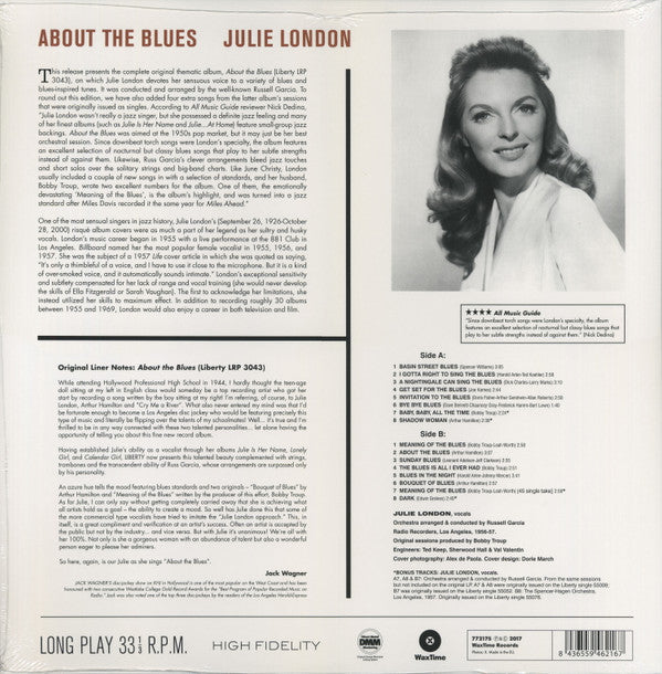 Julie London : About the Blues (LP, Album, Mono, Ltd, RE, RM, 180)