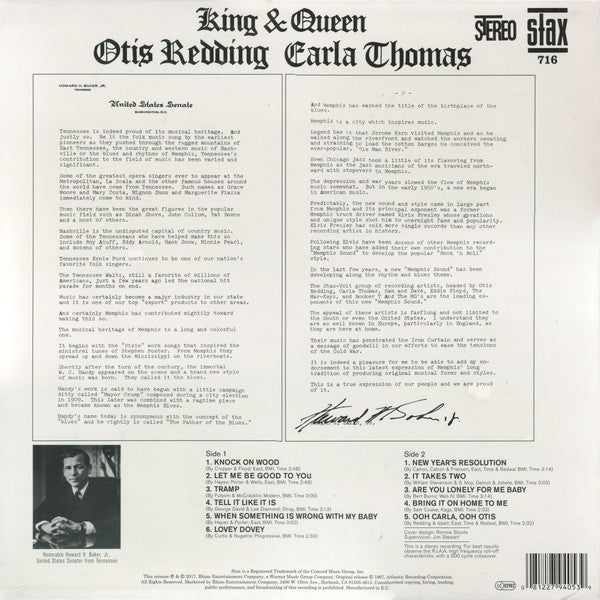 Otis Redding & Carla Thomas : King & Queen (LP, Album, Ltd, RE, Gol)