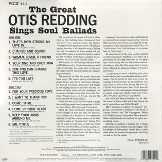 Otis Redding : The Great Otis Redding Sings Soul Ballads (LP, Album, Mono, RE, 180)