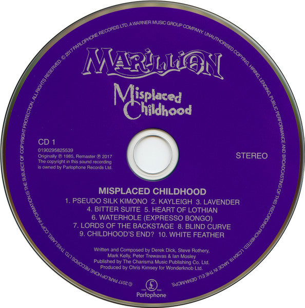 Marillion : Misplaced Childhood (CD, Album, RE, RM + 2xCD + CD, Comp, RE + Blu-ray,)