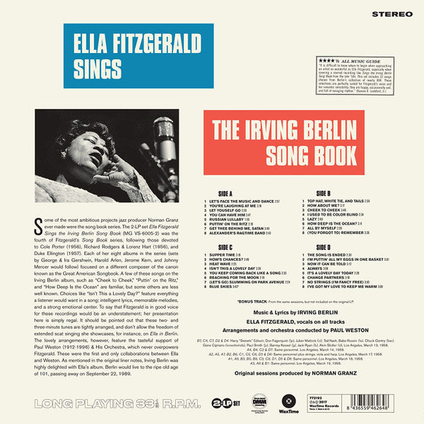 Ella Fitzgerald : Sings The Irving Berlin Song Book (2xLP, Album, Ltd, RM, 180)