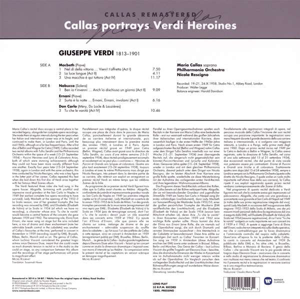 Maria Callas, Giuseppe Verdi : Callas Portrays Verdi Heroines (LP, Album, RE, RM, 180)