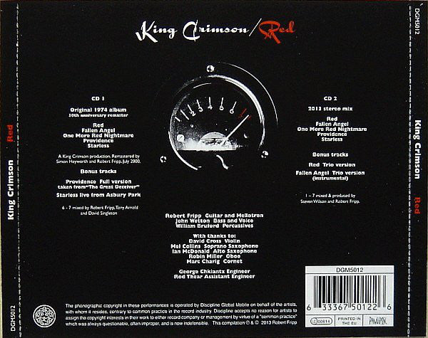 King Crimson : Red (CD, Album, RE, RM + CD, Album, RE, RM)