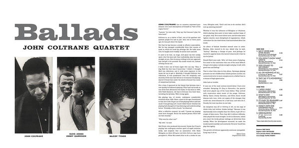 The John Coltrane Quartet : Ballads (LP, Album, RE, 180)