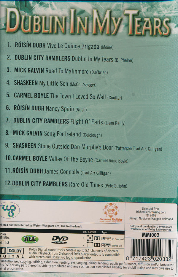 Various : Dublin In My Tears (DVD-V, PAL)