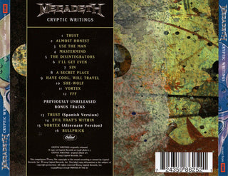 Megadeth : Cryptic Writings (CD, Album, RE, RM, RP)