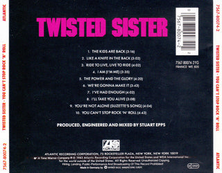 Twisted Sister : You Can't Stop Rock 'N' Roll (CD, Album, RE)