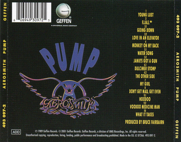 Aerosmith : Pump (CD, Album, RE)