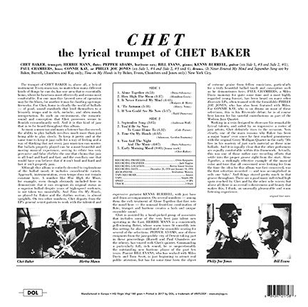 Chet Baker : Chet (LP, Album, RE, 180)