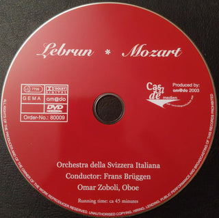 Ludwig August Lebrun, Wolfgang Amadeus Mozart / Orchestra Della Radio Televisione Della Svizzera Italiana, Frans Brüggen, Omar Zoboli : Oboe Concerto No. 1 In D Minor / Symphony No. 35 KV 385 "Haffner" (DVD-V, Multichannel)