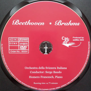 Ludwig van Beethoven, Johannes Brahms / Orchestra Della Radio Televisione Della Svizzera Italiana, Serge Baudo, Homero Francesch : Piano Concerto No. 5 Op. 73 "The Emperor" / Symphony No. 3 Op. 90 (DVD-V, Multichannel)