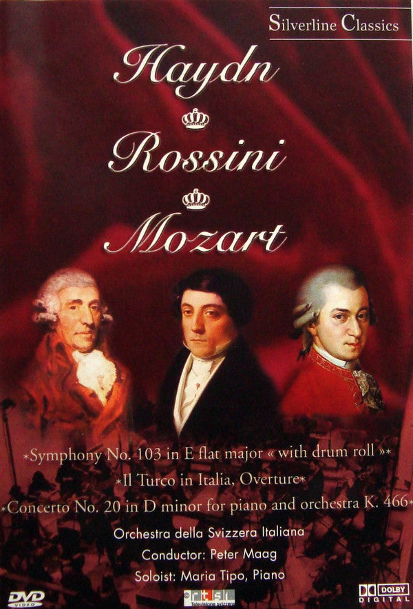 Joseph Haydn, Gioacchino Rossini, Wolfgang Amadeus Mozart / Orchestra Della Radio Televisione Della Svizzera Italiana Conductor: Peter Maag Soloist: Maria Tipo : Symphony No. 103 In E Flat Major With Drum Roll / Il Turco In Italia, Overture / Concerto No. 20 In D Minor For Piano And Orchestra K. 466 (DVD-V, Multichannel)