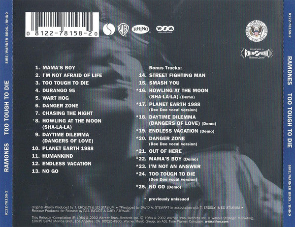Ramones : Too Tough To Die (CD, Album, RE, RM)