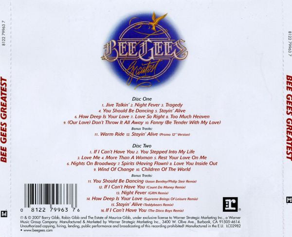 Bee Gees : Greatest (2xCD, Comp, RE, RM, S/Edition)