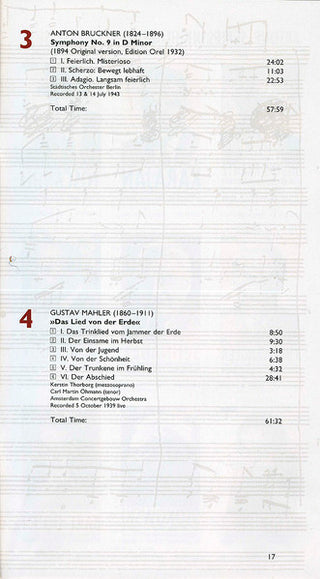 Carl Schuricht / Ludwig van Beethoven, Felix Mendelssohn-Bartholdy, Robert Schumann, Johannes Brahms, Anton Bruckner, Gustav Mahler : Beethoven Mendelssohn Bartholdy Schumann Brahms Bruckner Mahler (4xCD, Comp, RM, Dig)