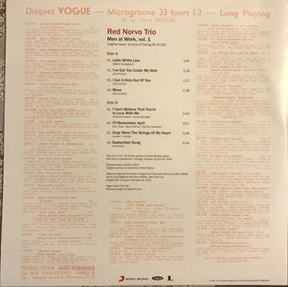 The Red Norvo Trio : Men At Work Vol.1 (LP, Album, RE, bro)