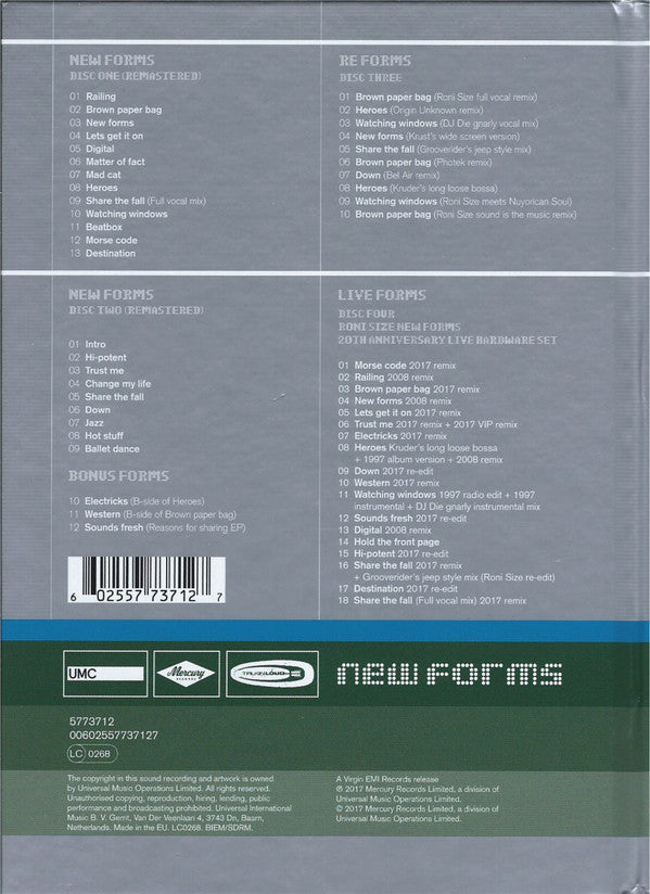 Roni Size / Reprazent : New Forms (2xCD, Album, RE, RM + CD, Comp + CD, Album + Box, )