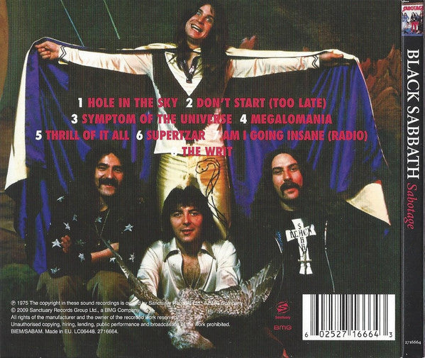 Black Sabbath : Sabotage (CD, Album, RE, RM, Dig)