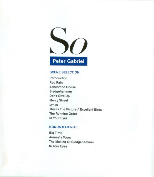 Peter Gabriel : So (The Definitive Authorised Story Of The Album) (Blu-ray)
