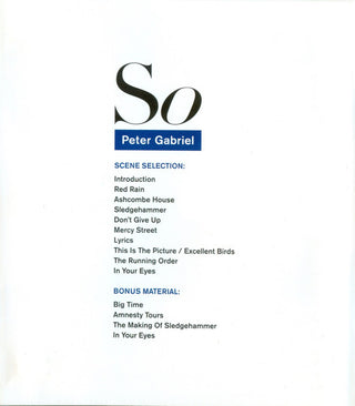 Peter Gabriel : So (The Definitive Authorised Story Of The Album) (Blu-ray)