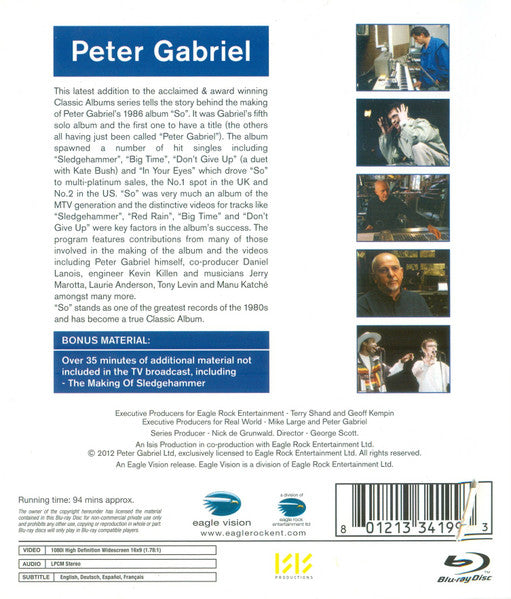 Peter Gabriel : So (The Definitive Authorised Story Of The Album) (Blu-ray)