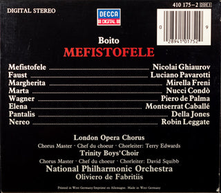 Arrigo Boito, Nicolai Ghiaurov, Luciano Pavarotti, Mirella Freni, Montserrat Caballé, National Philharmonic Orchestra, Oliviero De Fabritiis : Mefistofele (3xCD, Album + Box)