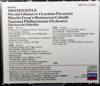 Arrigo Boito, Nicolai Ghiaurov, Luciano Pavarotti, Mirella Freni, Montserrat Caballé, National Philharmonic Orchestra, Oliviero De Fabritiis : Mefistofele (3xCD, Album + Box)