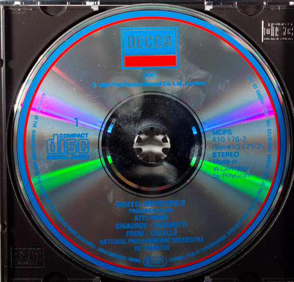 Arrigo Boito, Nicolai Ghiaurov, Luciano Pavarotti, Mirella Freni, Montserrat Caballé, National Philharmonic Orchestra, Oliviero De Fabritiis : Mefistofele (3xCD, Album + Box)