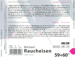 Michael Raucheisen, Otto Nicolai : Michael Raucheisen 59+60/66 (2xCD, Comp)