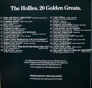 The Hollies : 20 Golden Greats (CD, Comp, RE, RM)