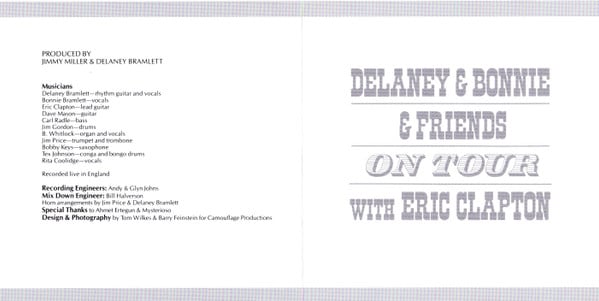 Delaney & Bonnie & Friends : On Tour With Eric Clapton (CD, Album, RE)