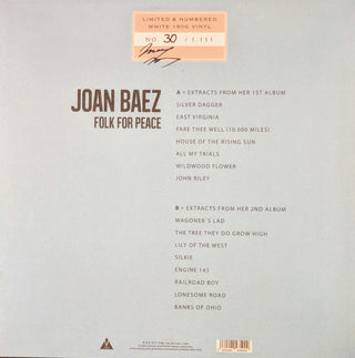 Joan Baez : Folk For Peace (LP, Comp, Ltd, Num, Whi)