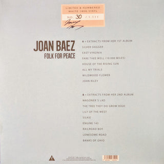 Joan Baez : Folk For Peace (LP, Comp, Ltd, Num, Whi)