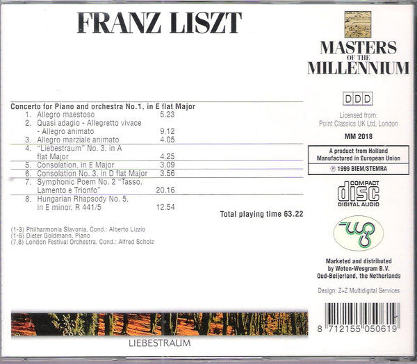 Franz Liszt : Liebestraum (CD, Comp)