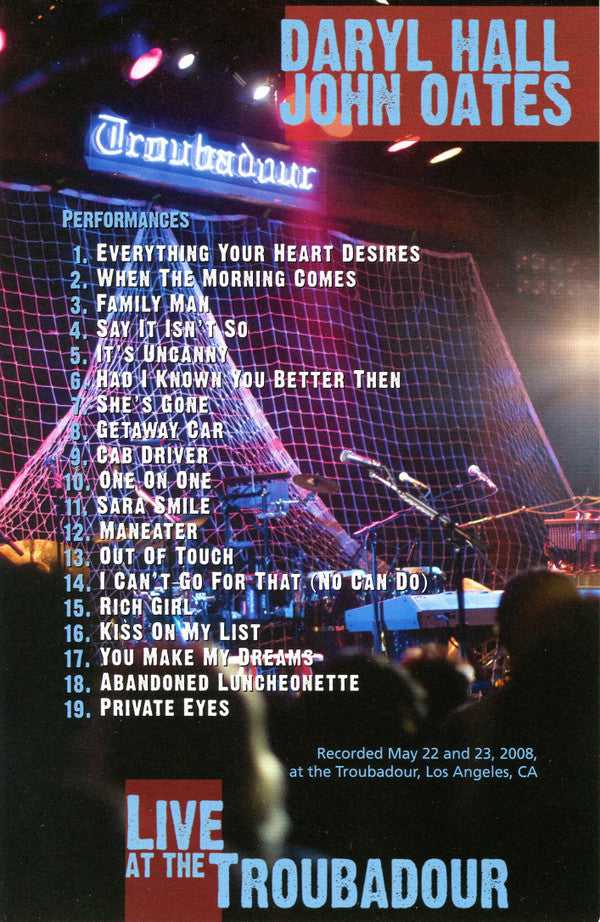 Daryl Hall & John Oates : Live At The Troubadour (DVD-V, NTSC)