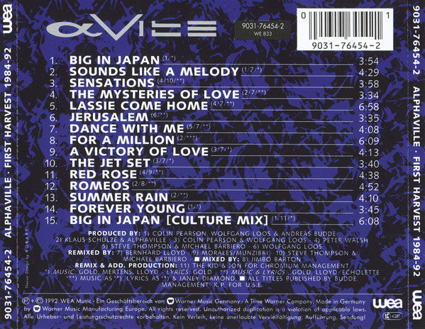 Alphaville : First Harvest 1984-92 (CD, Comp, RE)