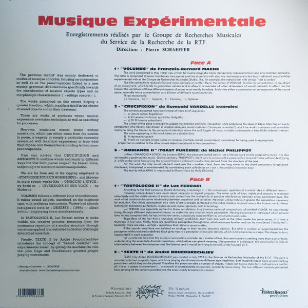 Groupe De Recherches Musicales De La R.T.F.* : Musique Expérimentale (LP, RE)